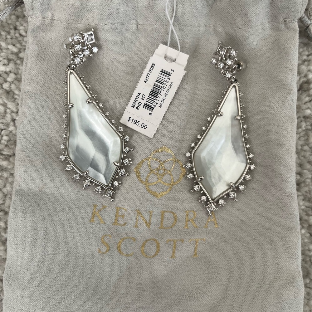 Kendra Scott Wedding Earrings Silver and Mother of Pearl